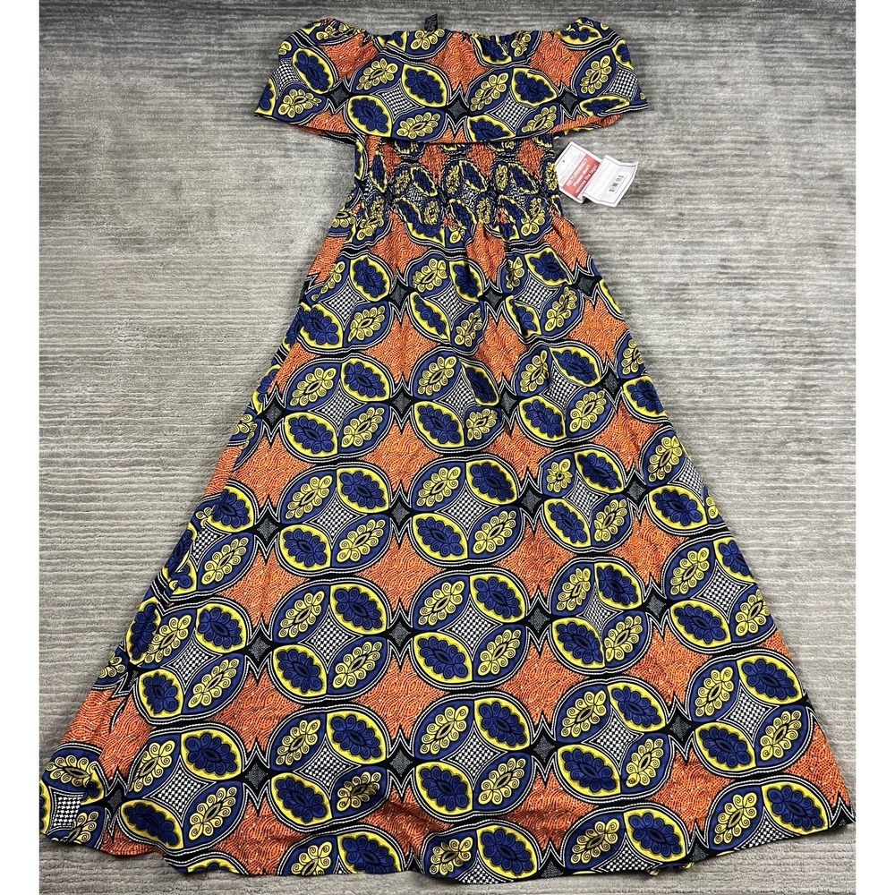 ESY Studio EY Dress Womens 2X African Wax Print Sleeveless Maxi Long 100% Cotton